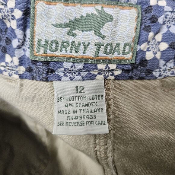 Horny Toad Pants Women’s 12 (34x30.5) Tan Straight Leg Ankle Side Slit Pockets - Picture 2 of 10
